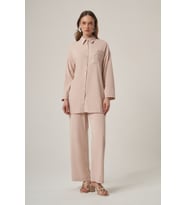 FTZ Women Kadın Kapella Taşlı Takım Beige 31417