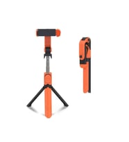 Turuncu Bluetooth Selfie Çubuğu ve Tripod Telefon Tutucu