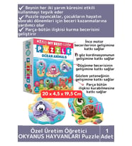 Premium Çocuk Zeka El Göz Koordinasyonu Geliştirici Öğretici Eğlenceli OKYANUS HAYVANLARI Puzzle