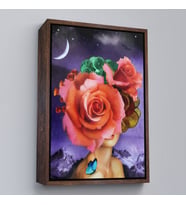 Çerçeveli Kadın Modern Sanat Tablosu (Siyah)