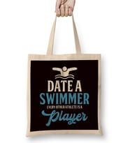 Funny Date Swimmer Athlete Player Swimming Pool Swim Coach Bez Çanta Uzun Saplı