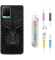 Vivo Y11S Y21S Y20 Y20S Y70 Kılıf Kablo Koruma Spiral Silikon Black Fox 1325
