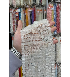 Kristal Kuvars Taşı Küp Yıldız Kesim 10x10mm Doğal Taş Dizi
