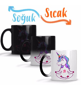 Unicorn Yoga Sihirli Kupa Bardak Porselen