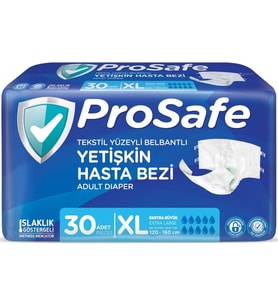 Prosafe Hasta Bezi Yetişkin Bel Bantlı Tekstil Yüzey XL-Extra Large Boy 30 Adet Tekli Pk