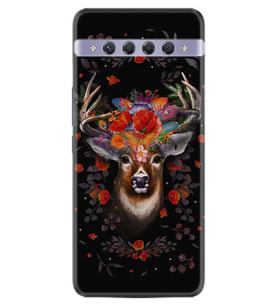 TCL 10 Plus Kılıf Silikon Desen Rose Deer 1661