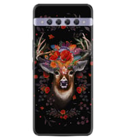TCL 10 Plus Kılıf Silikon Desen Rose Deer 1661