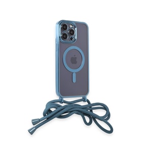 İphone 12 Pro Max Kılıf Divo Lazer Askılı Magsafe Kapak - Sierra Blue