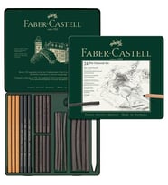 Faber Castell Pitt Charcoal İşlenmiş Kömür Seti 24 Parça 