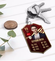 BK Gift Kişiye Özel Ahşap Anahtarlık Futbolcu Kartı-3