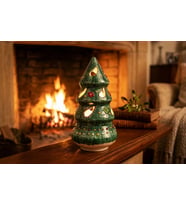 %100 El Emeği Çam Ağacı Dekoratif Tealight Mumluk 23x12cm