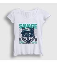 Presmono Kadın Beyaz The Spirit Of The Wolf Kurt T-Shirt 514483tt