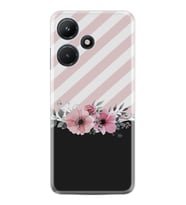 Infınıx Hot 30i Kılıf Resimli Desenli Baskılı Silikon Strip Pink Flowers 1396