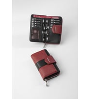 Cengiz Pakel Mellow Orta Boy Kadın Cüzdan - 65317A - Bordo/Siyah
