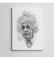 Albert Einstein Çizim Mini Kanvas Tablo