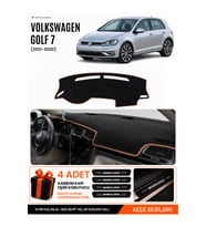 e-biz VOLKSWAGEN GOLF 7 (2012-2020) Uyumlu Torpido Örtüsü, Torpido Kılıfı - Siyah-Kahverengi - VW012