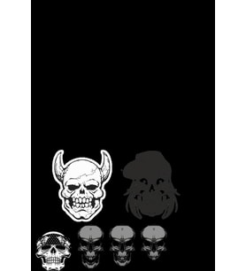 Siyah Beyaz İskelet Sticker Set 12 Parça Telefon, Tablet, Defter, Laptop Sticker