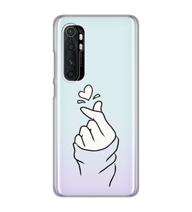 Xiaomi Mi Note 10 Lite Uyumlu Kalp Desenli Şeffaf Telefon Kılıfı