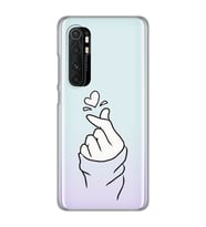 Xiaomi Mi Note 10 Lite Uyumlu Kalp Desenli Şeffaf Telefon Kılıfı