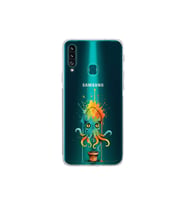 Samsung Galaxy A20S ile uyumlu Splash ahtapot tasarımlı şeffaf silikon kılıf