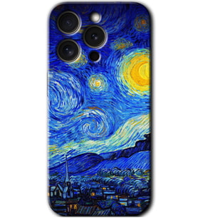 İphone 15 Pro Max Kılıf HD Desen Baskılı Kılıf - Starry Night