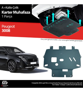 S-Dizayn Peugeot 3008 Çelik Karter Muhafaza Koruma 2024 Üzeri A+ Kalite