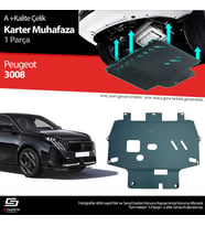 S-Dizayn Peugeot 3008 Çelik Karter Muhafaza Koruma 2024 Üzeri A+ Kalite