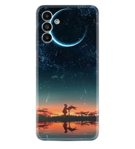 Samsung A23 A31 A32 A50 A51 A52 A53 A70 Kılıf Desenli Silikon Ay ve Kız 1720