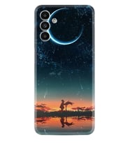 Samsung A23 A31 A32 A50 A51 A52 A53 A70 Kılıf Desenli Silikon Ay ve Kız 1720