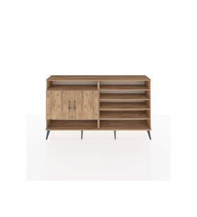 Arges Konsol 7 Raflı 2 Kapaklı 176x30x99 Çam-Çam