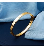 CARTİER KELEPÇE BİLEKLİK 6 MM GOLD, GÜMÜŞ VE ROSE RENK 925 AYAR GÜMÜŞ BİLEKLİK (Gold)