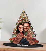 BK Gift Kişiye Özel Sevgili Yılbaşı Tasarımlı Karikatür Biblo -10, Yılbaşı Hediyesi, Yeni Yıl Hediyesi