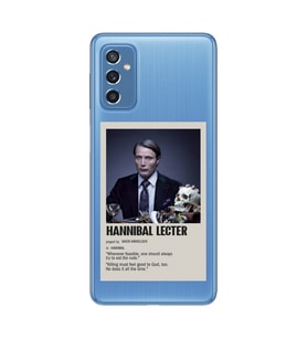 Samsung Galaxy M52 Uyumlu Hannibal Lecter Minimalist Poster Desenli Şeffaf Telefon Kılıfı
