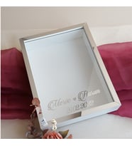 Beyaz 30x40 Cm Fotoğraf Bölümsüz Yarı Gümüş İsimli Ledli Gül Saklama Kutusu