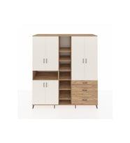 Kronos Dolap 13 Raflı 3 Çekmeceli 6 Kapaklı 220x59x243 Çam-Aytaşı/Çam