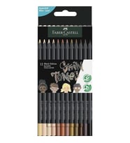 Faber Castell Black Edition Kuru Boya Kalemi 12 Renk Ten Tonları