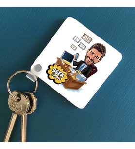 Kişiye Özel Erkek Avukata Hediye Karikatürlü Anahtarlık