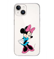 Apple iPhone 14 Uyumlu Kapak  Minnie Mouse Tasarımlı Şeffaf Silikon Kılıf
