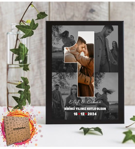 Kişiye Özel Kendin Tasarla 5 Fotoğraflı İsimli Mesajlı Fotoğraf Çerçevesi