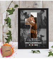 Kişiye Özel Kendin Tasarla 5 Fotoğraflı İsimli Mesajlı Fotoğraf Çerçevesi