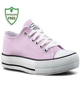 Waves 700 Converse Style Bayan Keten Sneaker Ayakkabı LİLA_BEYAZ