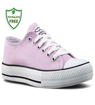 Waves 700 Converse Style Bayan Keten Sneaker Ayakkabı LİLA_BEYAZ