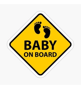 Arabada bebek var Baby On Board Sticker Yapıştırma 19CM md3