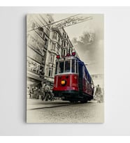 Tren Ve İnsanlar Kanvas Tablo