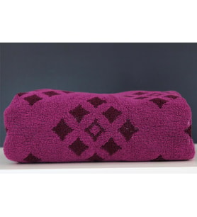 50x100 Rug İplik Boya Jakarlı Bukle El Yüz Baş Havlusu (Mor)