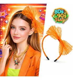 80’ler 90’lar Neon Tcu Dantel Taç Fiyonklu