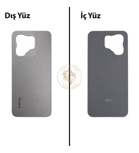Infinix Hot 50İ Titanyum Gri Uyumlu Arka Kapak Arka Cam Batarya Pil Kapağı Lazer Kesim Back Cover
