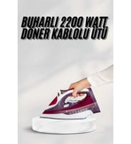Yüksek Buhar Gücü Kırmızı Buharlı Ütü 2200 Watt Seramik Tabanlı