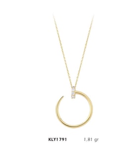 14 Ayar Altın Çivi Kolye KLY1791 (Çok Renkli)