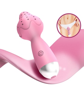 Çilek Başlıklı Mini Klitoral Masaj Vibratörü Pembe